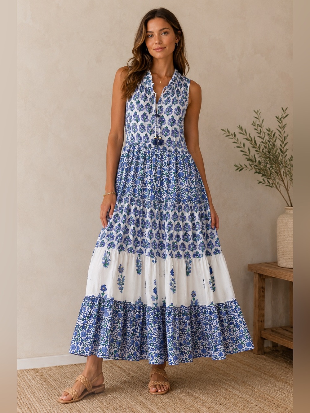 Chelsea & Theodore Floral Maxi Dress 2X NWT Boho Resort Floral Flowy New